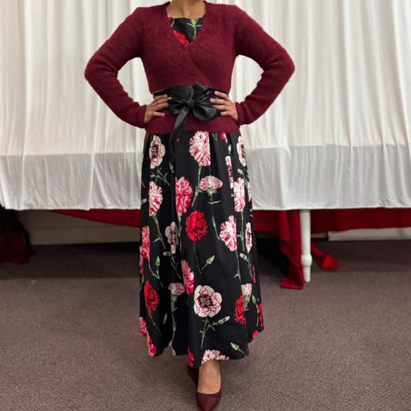 Sleeveless Floral Maxi Dress Size Small carnation print - Picture 6 of 6